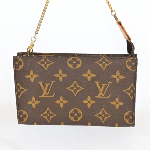 Authentic LOUIS VUITTON Monogram Bucket PM Pouch with Chain bsj425-110825 - Picture 2 of 16